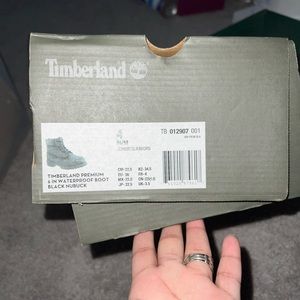 Black Timberland Boots Size 4 (kids)